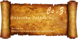 Csirszka Zoltán névjegykártya
