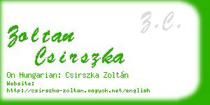 zoltan csirszka business card